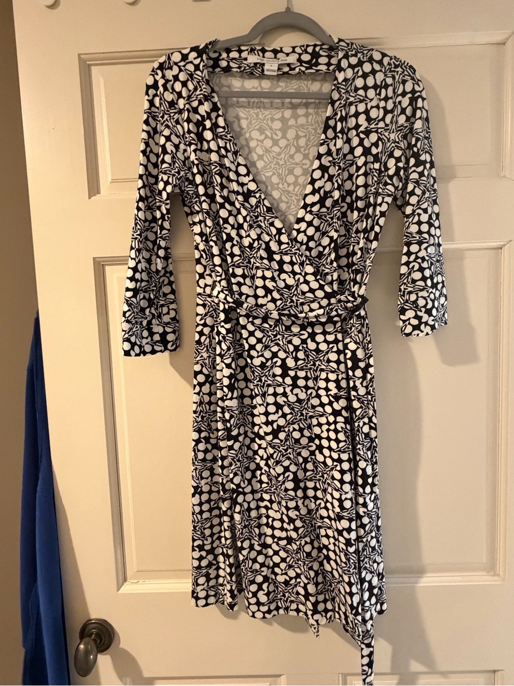 Diane Von Furstenberg New Julian Two Stars and Polka Dots Wrap Dress